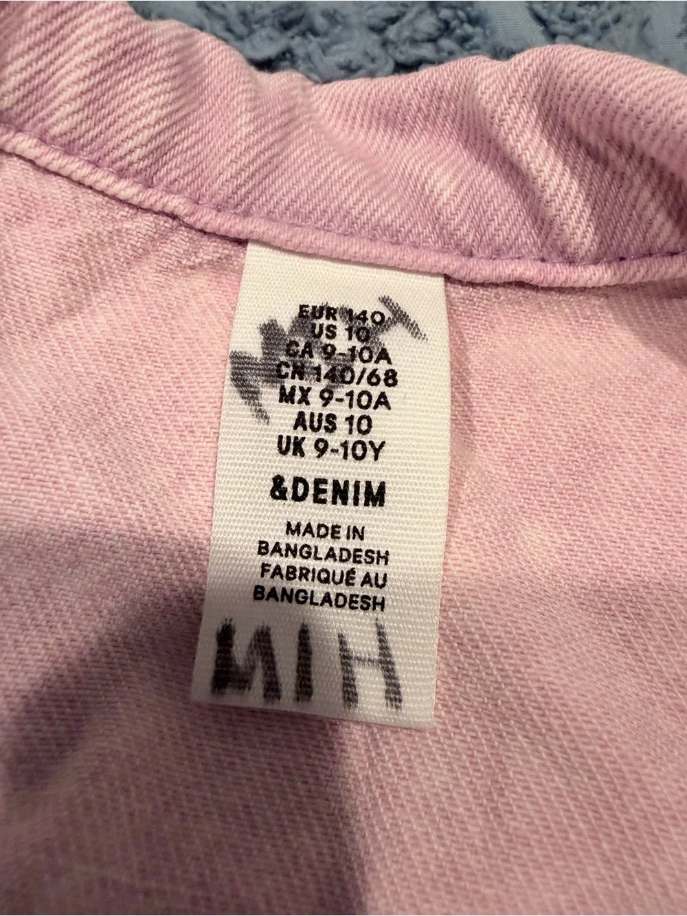 H&M &Denim Kids Pink Denim Jean Jacket Size 9/10